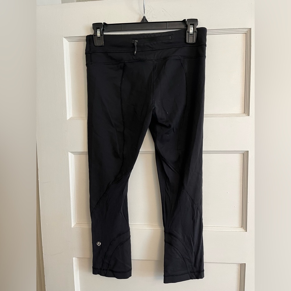 Lululemon pace rival crop leggings black size 6